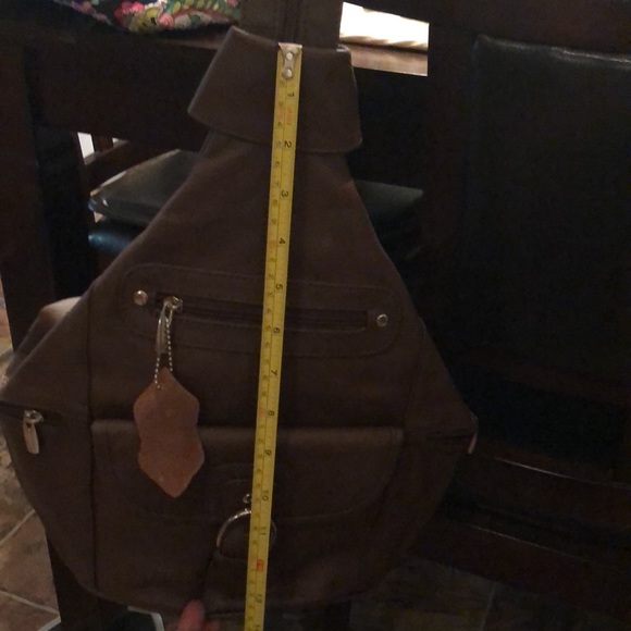 NWOT Brown Genuine Leather Backpack - Picture 7 of 8